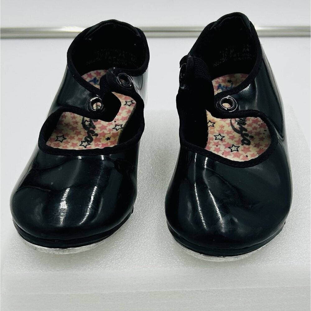 Capezio Girls Tap Shoes Black Size 9M Tele Tone Tap Patent N625C